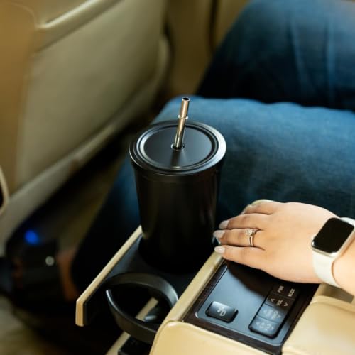 Image of NYRWANA Double Wall Vacuum Insulated Travel Stainless Steel Flask Tumbler with Steel Straw and Lid Hot and Cold Sipper (Black, 750 ml)