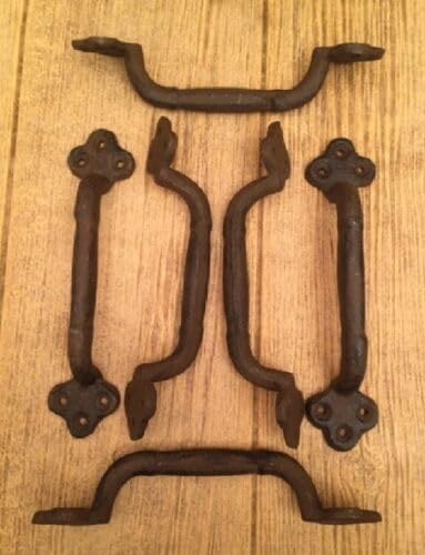Vintage Cast Iron Large 9" Rustic Vintage Style Gate Pulls Handle (Set of 6) 05122