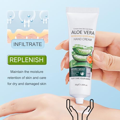 Skincare Gift Set For Teenage Girls, 5Pcs Aloe Vera Skin Care Kits for Teenage Girls Gift Set, Including Eye Cream, Face Serum, Face Cream Hand Cream and Lip Balm for Hydrating Travel Kit - Image 6