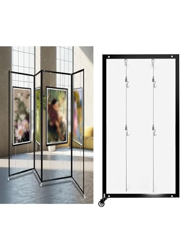 Movable Folding Display Rack for Painting Exhibition, Gallery Display Board, Metal Advertising Shelf Rack Billboard, Photography Display Shelf, Poster Stand(1pcs,1.8x0.8meter)