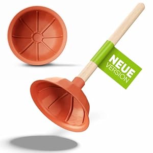 Abrush Pömpel voor toilet, douche & keuken, 140 mm afvoerreiniger (Made in Germany), universele zuignap voor elke afvoer, uitgietreiniger, rubber