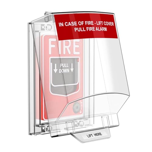 VBESTLIFE Fire Alarm Cover Fire Alarm Pull Station Covers Manual Call Point Protective Guard Water Proof Fireproof Transparent Design for Home Office