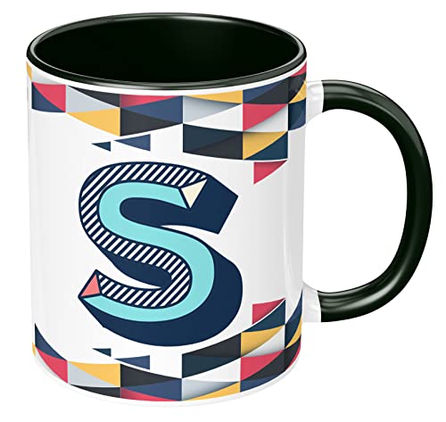 Image of 3D Colorful Alphabet Letter S Printed Coffee Mug For Girls Boys Friends Love Kids Best Gift For Birthday Anniversary Initial Letter S (Microwave Safe Ceramic Tea Coffee Mug-350ml) - ABV3TM2 55