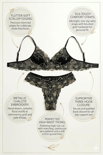 Image of Soft Lace Non Padded Bra Panty Set for Women || Non Padded Lingerie Set for Female,Ladies