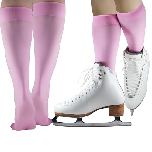 CRS Cross Ice Skating Socks (2 Pair) Premium Knee High Tights for Ice...