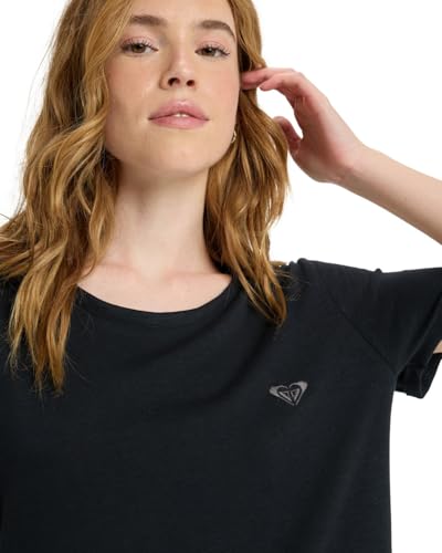 T-Shirt Roxy Oceanwave Regular Noir Léger Évitant la Chaleur d'Été