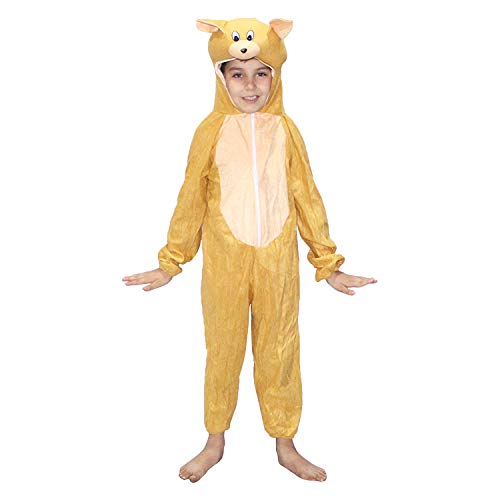 Image of Kaku Fancy Dresses Polyester Mouse Cartoon Costume -Brown, 5-6 Years, For Boys & Girls