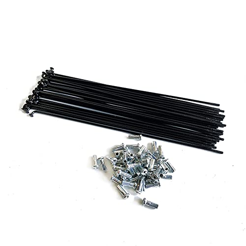 BIKECO Lot de 20 rayons de vélo en acier au carbone J Bend avec tétons de 12 mm 100 à 292 mm pour tricycle, vélo électrique (250 mm) Cover