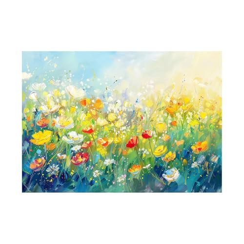 Peinture végétale sur toile 60x80cm art mural moderne nature pour salon et bureau