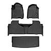 SMARTLINER 2 Row Floor Mats & Cargo Liner Behind 3rd Row Set Compatible with 2021-2023 Tahoe/Yukon w/ 2nd Row Bench Seat