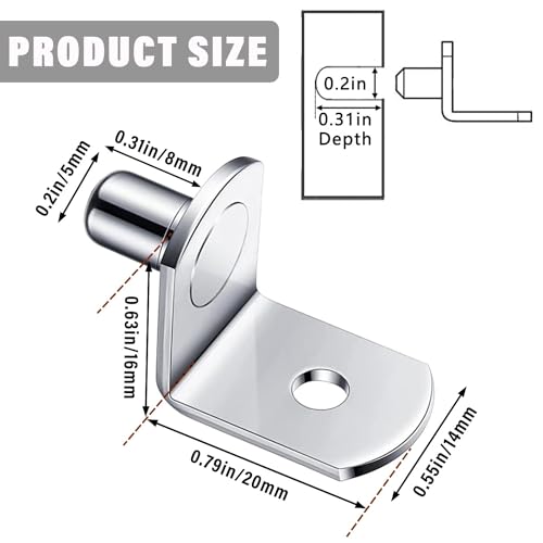 image for LonlyEagle 5mm Shelf Support Peg，Support Cabinet Shelf Pins，Shelf 