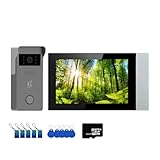 ドアベル 2線式スマートホーム Tuya Wi-Fi 1080P ビデオインターホン ビデオドアフォン 7インチ カラータッチスクリーン カメラ ドアベル ドアセキュリティシステム 長距離ワイヤレス(7inch LCD add 32G)