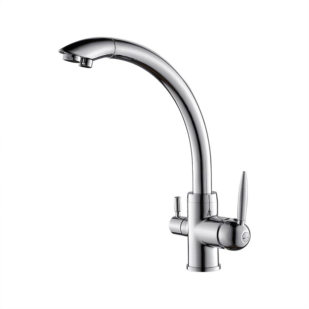 Robinet de cuisine 3 voies noir sous fenêtre avec mitigeur pivotant et rétractable