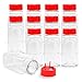 SALUSWARE - 12 PACK - 9.5 Oz with Red Cap –Plastic Jars Bottles Containers – Perfect for Storing Spice, Herbs and Powders – Lined Cap - Safe Plastic – PET - BPA free - Made in the USA
