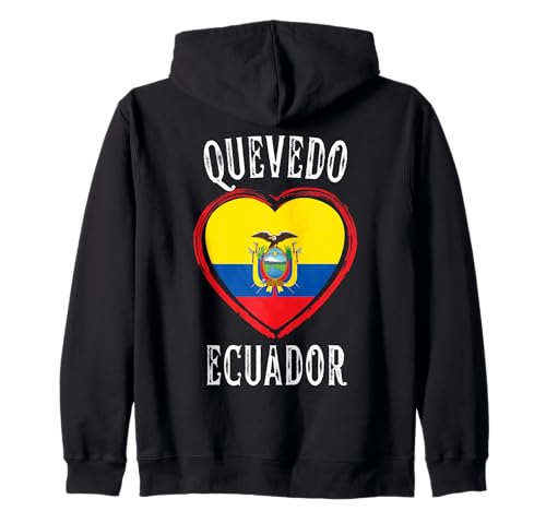 Ecuador Flag Heart Quevedo City Sudadera con Capucha