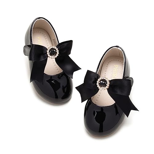 Image of PHIRAMIN Toddler Flower Girl Dress Shoes - Little Girl Mary Janes Flats Wedding