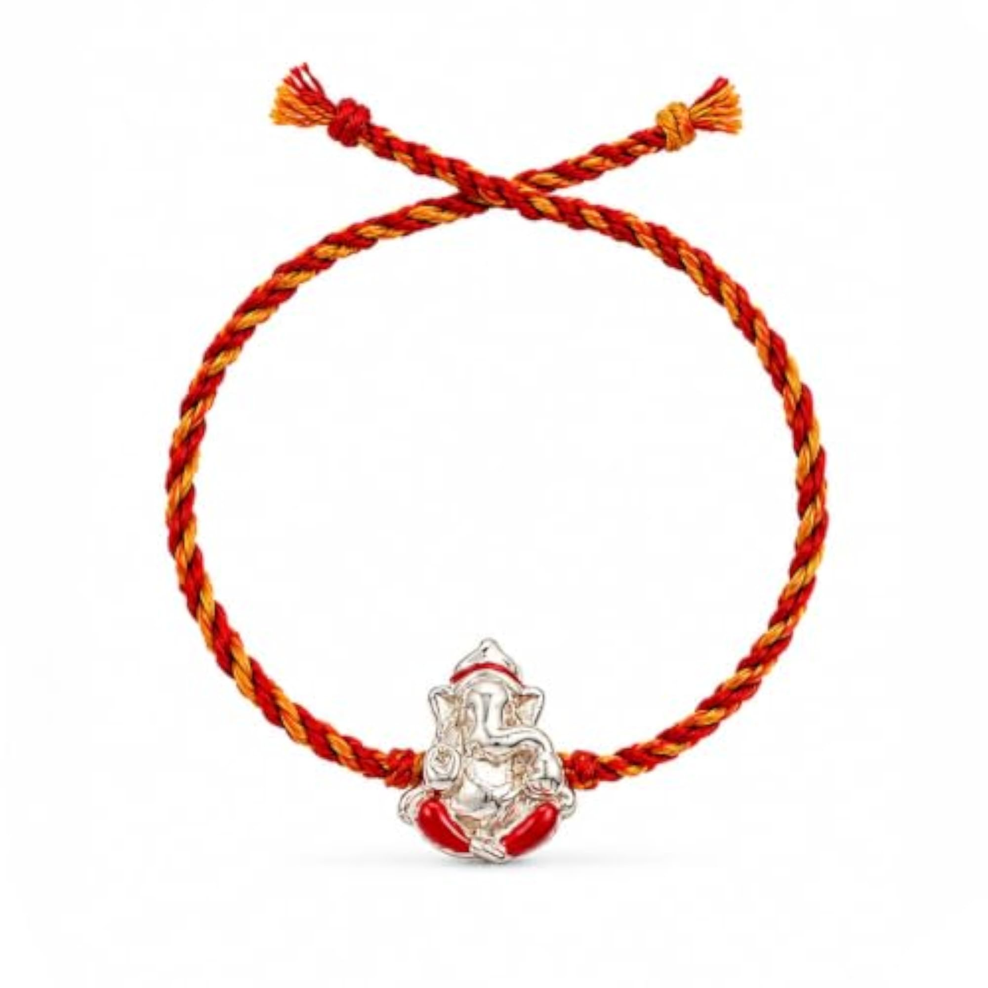 999 Silver Lord Ganesh Rakhi for Brother, Traditional Gift