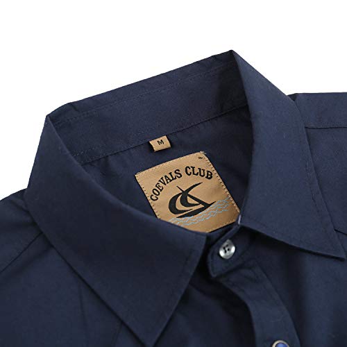 COEVALS CLUB Men's Western Long Sleeve Pearl Snap Cowboy Button Up Classic Country Design Casual Dress Shirt3