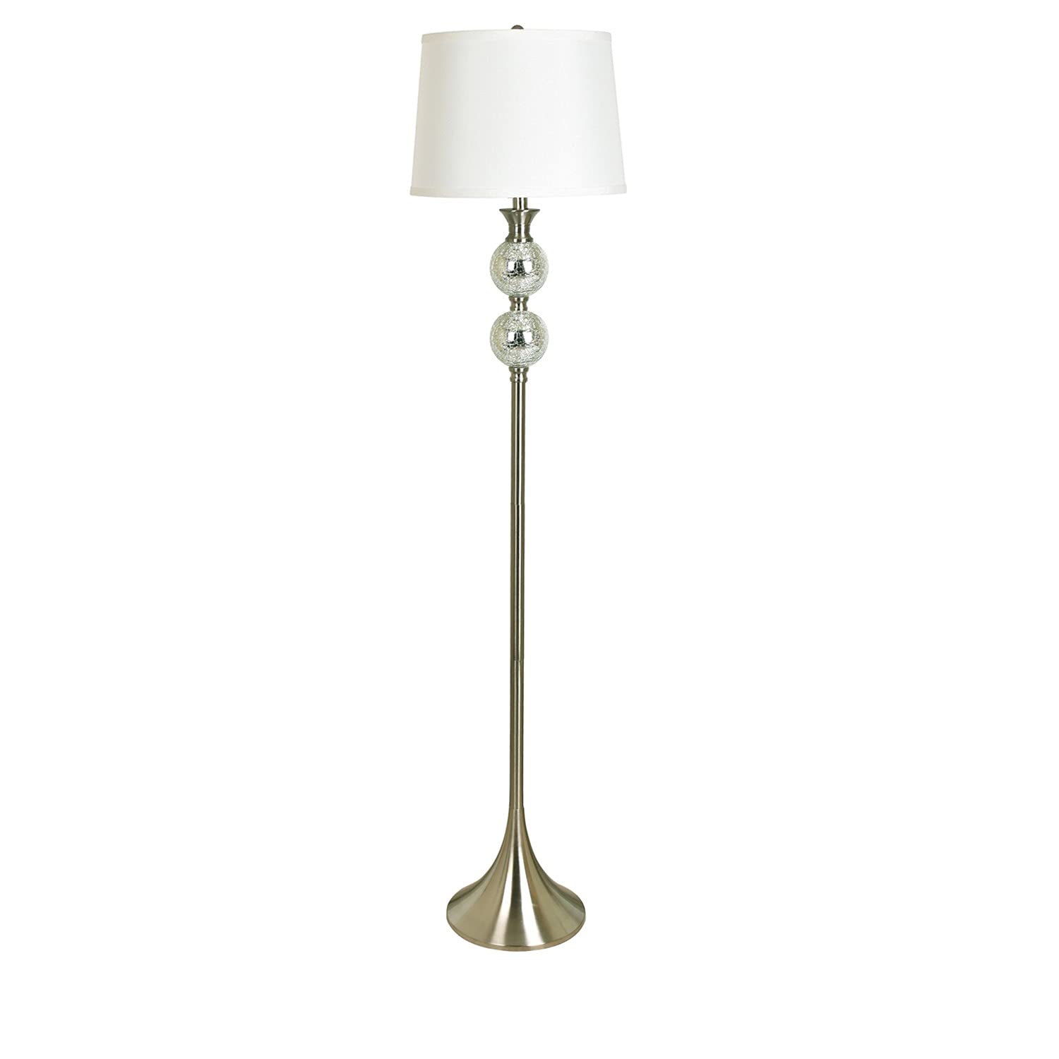Crestview Collection ABS1379SNG 61.5" TH Metal+Glass Floor LAMP, 1 PC KD/BWN,2.08' Element Lighting
