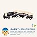 Battat – Classic Magnetic Wooden Trains – 6 Pieces Wooden Railroad Set – Engines & Cars – 3+ Years