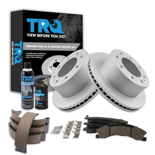 Image of TRQ Rear Brake Pad & Rotor Kit Compatible with 2011-2019 Chevrolet Suburban 3500 HD 2011-2019 GMC