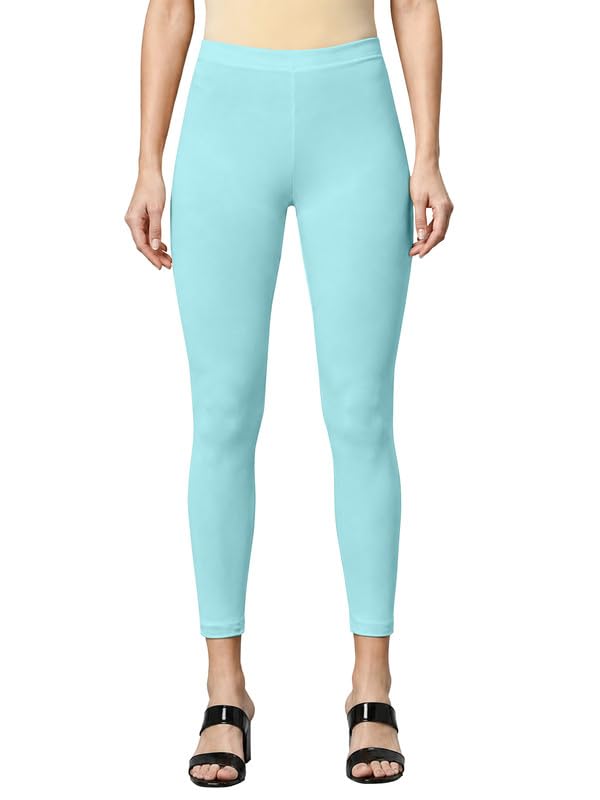 Image of TRENDMALLS Women's Microfiber Elastane Stretch Soft Cropped Leggings with Ultrasoft Waistband for Women