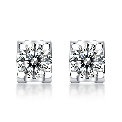 Moissanite 2 carats boucles d'oreilles tiges argent anti