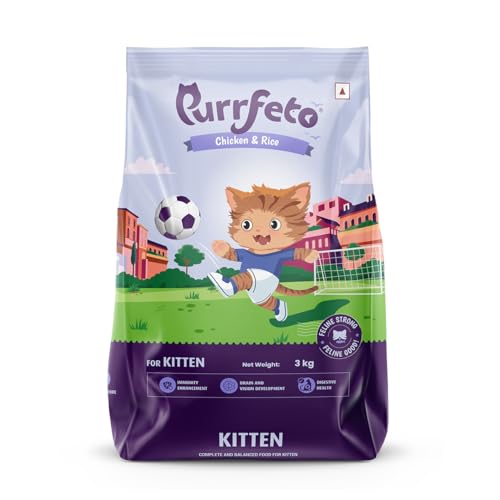 Image of Purrfeto Kitten Dry Cat Food | Chicken & Rice | 3 kg| 40% Reduction in Urinary Tract Diseases | Promotes Brain & Vision Development | Enhances Immunity |Improves Digestive Health