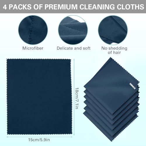 Image of ZORBES 6 Pack Microfiber Cleaning Cloths 5.9x7 in Soft for Lens