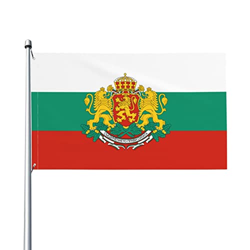 Bandera de Bulgaria de 3 x 5 pies, resistente a la decoloración UV, bandera de jardín para exteriores con ojales