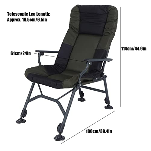 Carp Chair Height Adjustable Model Fishing Chair Armrest Foldable Comfortable Folding Chair Extra Height Adjustable Camping Chair with Sponge Cushion for Fishing Carp Fishing 360 kg - Image 4