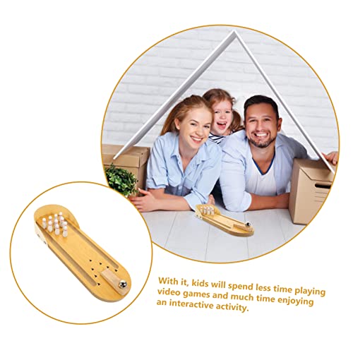 Mini bolos de madera Toddmomy interactivos con tacto suave para juego de escritorio 3