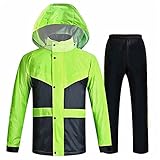☞ 【ABNEHMBARER RAND】: Wasserdichte Motorrad-Regenüberzugsjacke Großer Hut mit doppelter Krempe. Regenanzug damen motorrad Sie können ihn nicht nur als Kapuze verwenden, sondern auch vor dem Gesicht platzieren, Regenkleidung herren fahrrad um Wasser und Wind zu vermeiden, Hohe Sichtbarkeit.