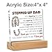 Stepdad Gifts from Stepdaughter Stepson for Fathers Day, Gifts for Step Father Bonus Dad Birthday Christmas Father's Day, Stepped up Dad Acrylic Desk Decorative Sign for Home Decor, 4 x 4 Inches