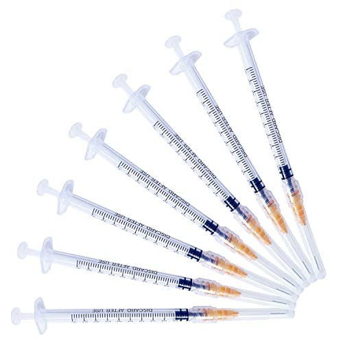 50Pack 1ml 25 G 1 Inch Industrial Manufacturing Luer Lock Dispensing Tools, Lab Measuring Supplies,Individual Package(50)