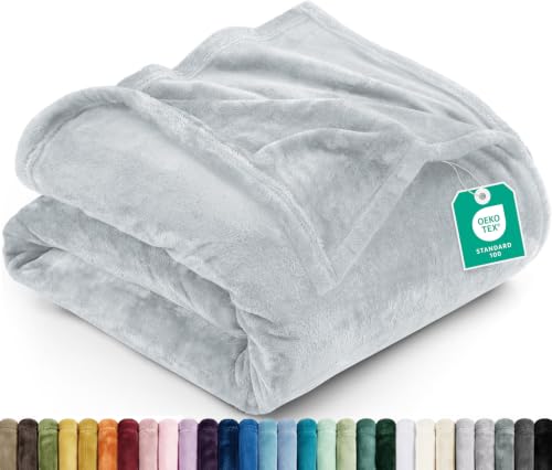 Image of Utopia Bedding Soft Fleece Bed Blanket King Size Light Grey (90x102 Inch)
