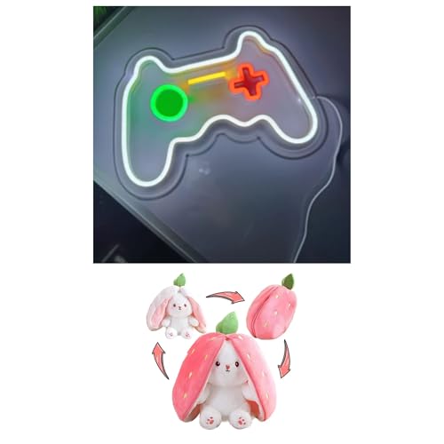 Image of EITHEO Stuffed Animal Plushie Stuffed Toy for Kids (Neon Game + Bunny)