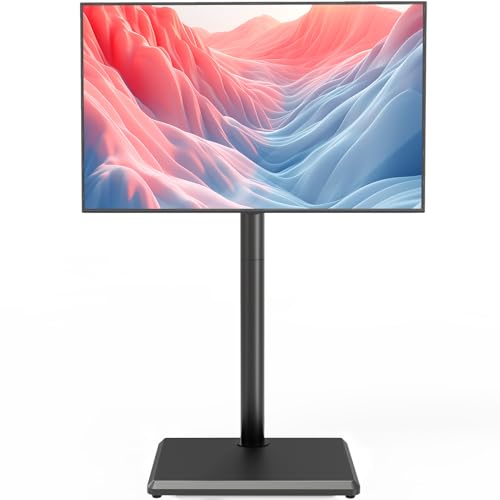 Swivel TV Floor Stand for 32-60 inch TVs, Height Adjustable TV Mount with Stable Base, Holds 88 lbs, Fixed Position Stand for Living Room, Bedroom, Home Office Black by 5Rcom - Used condition - CA$47.99