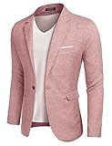 COOFANDY Mens Slim Fit Premium Stylish Suit Coat Jacket Modern Business Blazers Brick Red