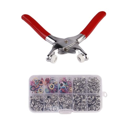 100-piece Metal Snap Button Set, Including Pliers and Pressing Tools, Suitable for DIY Crafts, Garment Sewing, Baby Clothing Sewing Snap Button Set...