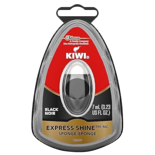 KIWI Express Shoe Shine Sponge | Leather Care for Shoes, Boots, Furniture, Jacket, Briefcase and More | Black, 0.23 Fl Oz (Pack of 1)