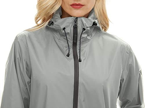 Image of Women's Rain Jacket Lightweight Waterproof Raincoat | Hooded Windproof Rain Coats Adjustable Windbreaker Rainy Snow Day