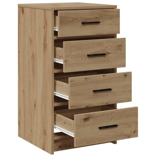 Aparador de madera de roble Artisan de 75 cm de alto con 4 cajones de almacenamiento 6