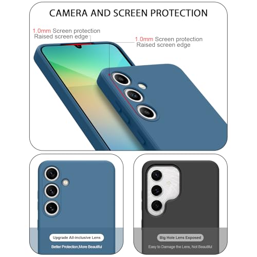 Wanme Funda para Samsung Galaxy S25 5G, Carcasas Silicona Premium, Protección Completa Lente Cámara, Fundas Protectora Resistente Arañazos y Caídas para Samsung Galaxy S25 5G, Azul Marino - imagen 3