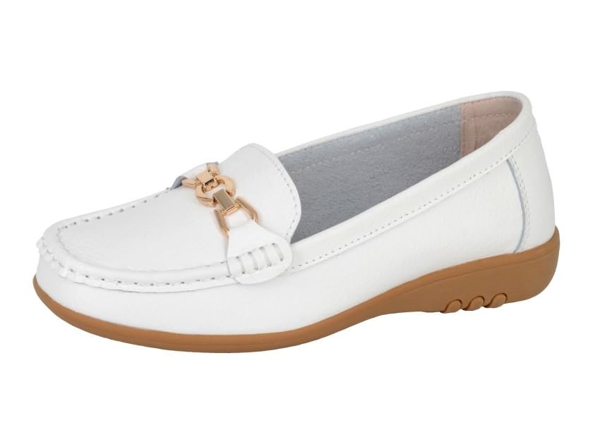 miss shoes Extra Wide EEE Fit Leather Bar Loafers-picture-29