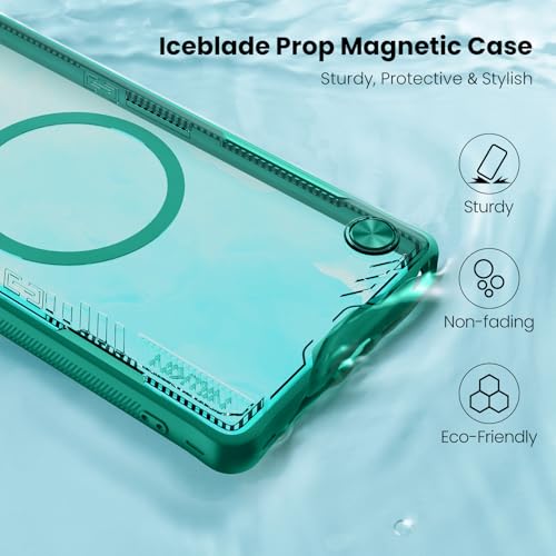 Image of Nillkin Magnetic for Galaxy S25 Ultra Case Clear, Compatible with Magsafe, Never Yellow & Biodegradable Material, Translucent Case with Kickstand & Camera Cover for Samsung Galaxy S25 Ultra, Green