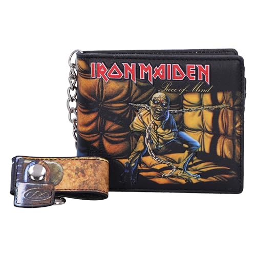 Men's Iron Maiden Piece of Mind Wallet 11cm Tri-Fold Wallet Black