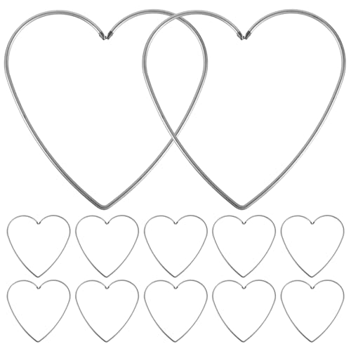 BESPORTBLE Dream Catcher Hoops: 10Pcs Heart Shaped Dream Catcher Rings - 4.68inch Metal Rings Hoops for DIY Craft Making Wedding Wreath Decoration