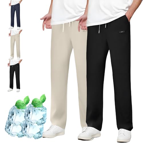 Aerostrides Pants Men, Pull on Waffle Stretch Casual Pants, Lacyaura Pant Men, Soft Breathable & Loose Fit