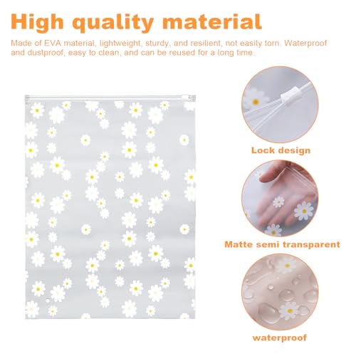 AMONENZ 25 Stück Ziplock Taschen, Transparente Gänseblümchenmuster Zipper Beutel, Eva Kleine Zipper Tütchen, Wiederverwendbare Zip Beutel Kleidung für Unterwäsche, Kleidung, Kosmetik